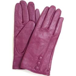 Snugrugs Lederhandschuhe für Damen mit Knopfbesatz und warmen Vliesfutter, superweich (Pink - L) von Snugrugs