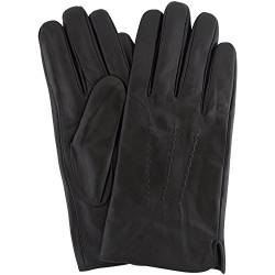 Weiche Premium-Lederhandschuhe für Herren, mit Dreipunkt-Stich und warmem Fleecefutter in Braun oder Schwarz Gr. Large, schwarz von Snugrugs