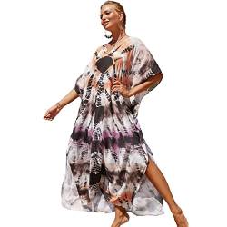 Snyemio Damen Strand Kaftan Lange Sommer Maxikleid Strandkleid Große Größen StrandKaftan Leicht Bikini Cover Up,Farbe 8,Einheitsgröße von Snyemio