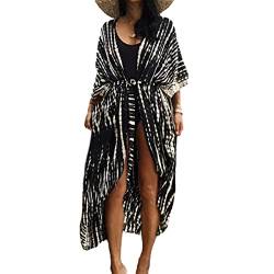 Snyemio Damen Strand Kimono Cardigan Sommer Lange Strandkimonos Übergröße Strandponcho Bunt Bikini Cover Up Boho,Farbe 17,Einheitsgröße von Snyemio