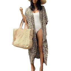 Snyemio Damen Strand Kimono Cardigan Sommer Lange Strandkimonos Übergröße Strandponcho Bunt Bikini Cover Up Boho,Farbe 4,Einheitsgröße von Snyemio