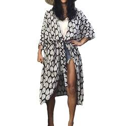 Snyemio Damen Strand Kimono Cardigan Sommer Lange Strandkimonos Übergröße Strandponcho Bunt Bikini Cover Up Boho,Farbe 9,Einheitsgröße von Snyemio