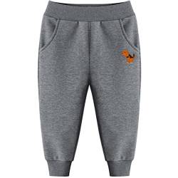 Snyemio Hosen Jungen Jogginghosen Baumwolle Sweathose Kinder Sporthose Jogger Pants Freizeithose,Dunkelgrau, 128-134(Etikett 130) von Snyemio