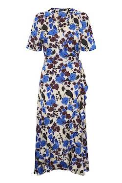 Soaked In Luxury Damen Women's Wrap Dress Short Sleeves Midi Length V-Neck Regular Fit Kleid, Sandshell Graphic Flower, Medium von Soaked In Luxury