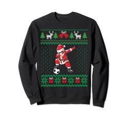 Fußball Dabbing Santa Ugly Christmas Sweater Merry Kickmas Sweatshirt von Soccer Dabbing Santa Ugly Christmas outfits
