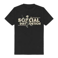 Social Distortion Checkered Skellie Männer T-Shirt schwarz XXL 100% Baumwolle Band-Merch, Bands von Social Distortion