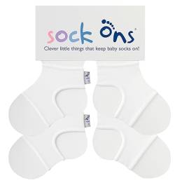 Sock Ons Kluge kleine Dinge, die Babysocken halten! - 2er Pack - 12-18 Monate (White) von Sock Ons