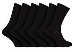 100% Ägyptische Baumwolle Socken für Herren | 6er Pack | Männer Schwarz Baumwollsocken (45-50, Schwarz) von Sock Snob