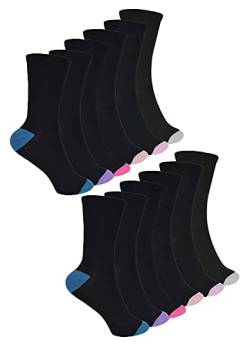 12er Pack Damen Bambus Socken | Sock Snob | Gepolstert Kurz Socken mit Verstärkt Zehen und Ferse (37-42, Pack 1) von Sock Snob