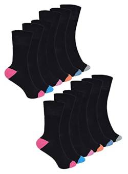 12er Pack Damen Bambus Socken | Sock Snob | Gepolstert Kurz Socken mit Verstärkt Zehen und Ferse (37-42, Pack 2) von Sock Snob