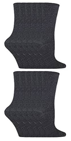 12er Pack Kinder Einfarbig Socken | Sock Snob | Baumwolle Socken für Mädchen und Jungen | 27-30 und 31-34 (30-36, Grau) von Sock Snob