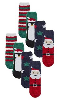 8er Pack Kinder Weihnachtssocken | Atmungsaktiv Warm Plüsch Flauschig Socken für Jungen und Mädchen (2-3 Jahre, Verschiedene) von Sock Snob