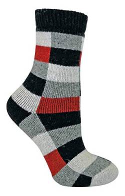 Damen Atmungsaktiv Seide Wolle Socken mit Bunt Kariert Muster (37/42, 16 Navy/Red) von Sock Snob