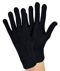 Sock Snob 1 Paar Damen Winter Warm Outdoor Dünn Gestrickt Thermo Wollhandschuhe (One Size, Black) von Sock Snob