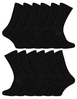 Sock Snob - 12er Pack Herren 100% Baumwolle ägyptische | Schwarz Unifarben Socken (46-50, Schwarz) von Sock Snob