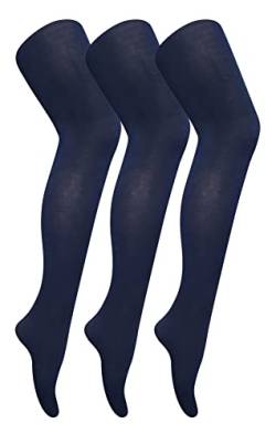 Sock Snob 3er Pack Damen Strumpfhose 80 Den Farbig Strumpfhose Blickdicht Matt (M, Marine) von Sock Snob