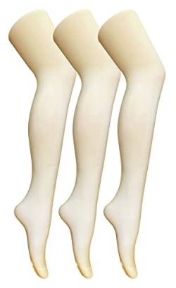 Sock Snob 3er Pack Damen Strumpfhose 80 Den Farbig Strumpfhose Blickdicht Matt (XL, Creme) von Sock Snob