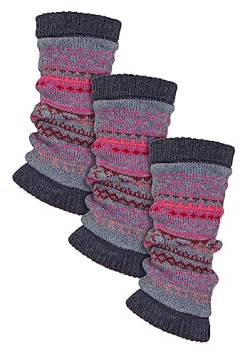 Sock Snob 3er Pack Kinder Beinwärmer für Winter Thermo Lange Warm Stricken Beinstulpen (Einheitsgröße, Grau) von Sock Snob