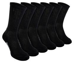 Sock Snob - 6er Pack Herren Gepolstert Atmungsaktiv Baumwolle Bambus Sportsocken für Joggen (39-45 EU, Schwarz) von Sock Snob