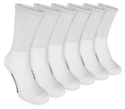 Sock Snob - 6er Pack Herren Gepolstert Atmungsaktiv Baumwolle Bambus Sportsocken für Joggen (45-50 EU, Weiß) von Sock Snob