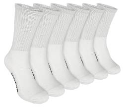 Sock Snob - 6er Pack Herren Kalbsgröße Bambus Bio-Baumwolle Laufsportsocken (37040 EU, Weiß) von Sock Snob