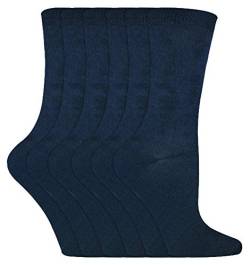 Sock Snob 6er Pack Kinder Bambus Socken | Unifarben Schulsocken für Mädchen und Jungen | Atmungsaktiv Socken für Sommer (3-7 Jahre, Marine) von Sock Snob