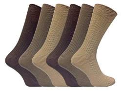 Sock Snob 6er pack herren schwarz business 100 prozent baumwolle socken/baumwollsocken für anzug (39-45 eur, SE002 Brown) von Sock Snob