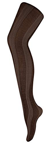 Sock Snob - Damen undurchsichtig gemustert farbig winter 80 den strumpfhose in verschiedenen farben größe 36-42 eur (36-42 eur, Stripe Brown) von Sock Snob