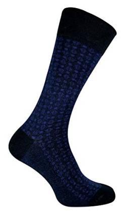 Sock Snob - Herren Atmungsaktiv Bio Gemustert Muster Uni Bambus Socken (39/45 EU, Dunkelblau Strukturierte Art) von Sock Snob