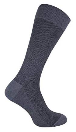 Sock Snob - Herren Atmungsaktiv Bio Gemustert Muster Uni Bambus Socken (39/45 EU, Hellgrau Große Diamanten) von Sock Snob