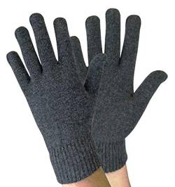 Sock Snob Herren Winter Warm Dünn Leicht Gestrickt Magic Thermo Wolle Handschuhe für Kalt Wetter (Einheitsgröße, WG Grau) von Sock Snob