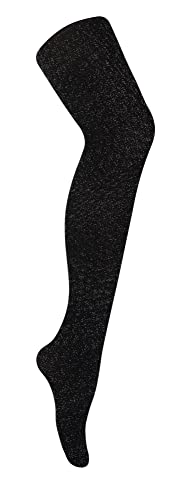 Sock Snob Strumpfhose Glitzer für Damen | Blickdicht Glitzersteine Muster (36-42, Schwarzes Silber) von Sock Snob