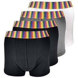sock snob 4er Pack Herren Baumwolle Regenbogen Boxershorts Trunks Unterwäsche (Regenbogen, L) von Sock Snob