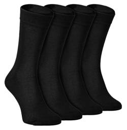 sock snob - 4er Pack Herren und Damen Atmungsaktiv Bio Uni Bambus Socken (39-45 EU, Schwarz) von Sock Snob