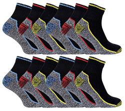 sock snob - 6er Pack Herren Baumwolle Bambus Kurz Arbeitssocken mit Kurzschaft für Work in Sommer (12 Paare, 39-45) von Sock Snob