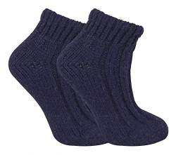 sock snob Damen Winter Bunt Gestrickt Kurz Norweger Style Wollsocken (37/42, 04 Navy) von Sock Snob