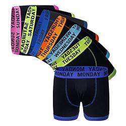 Sock Stack Boxershorts für Jungen, 7 Tage der Woche, Baumwolle, Stretch, Boxershorts, Schwarz , 146 von Sock Stack