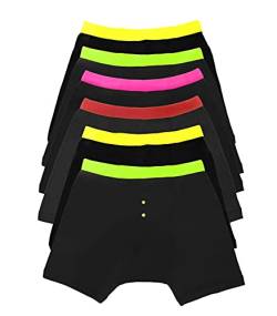 Sock Stack Herren-Boxershorts, Schwarz, Neonfarben, einfarbig, Baumwolle, Stretch, 6 Paar Gr. XXL, Schwarz Neon von Sock Stack