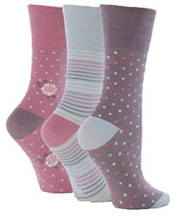 Gentle Grip Damen 3 Paar Blume, Punkt und Streifen Socken - Gemischt von SockShop