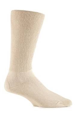Herren 1 Paar IOMI Footnurse Ödeme Extra Wide Socken aus Baumwolle Beige 6-8,5 von SockShop
