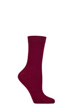 SockShop Damen Farbexplosion Bambus Socken mit glatter Zehennaht Packung mit 1 Rot Rot Wein 36-40 von SockShop