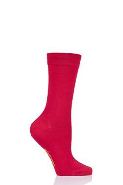 SockShop Damen Farbexplosion Bambus Socken mit glatter Zehennaht Packung mit 1 Roter als Rot 36-40 von SockShop