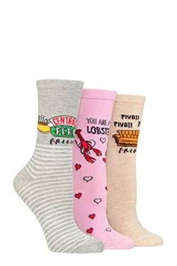 SockShop Damen Friends Baumwolle Socken Packung 3 Assorted 37-42 von SockShop