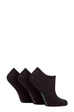 SockShop Damen Halb Gepolstert Bambus Keine Show Socken Packung 3 Schwarz 37-42 von SockShop