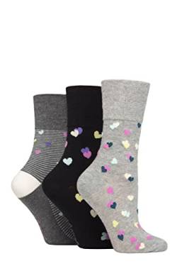 SockShop Gentle Grip Damen Colourburst Socken Packung 3 Liebste 37-42 von SockShop