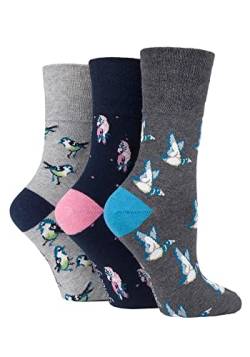 SockShop Gentle Grip Damen Fun Feet Socken Packung 3 Liebe Vögel 37-42 von SockShop