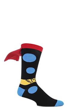 SockShop Herren 1 Paar Marvel Thor Baumwolle Socken mit Umhang - Multi 40-45 von SockShop