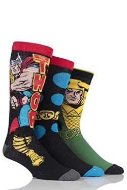SockShop Herren 3 Paar Marvel Thor und Loki Baumwolle Socken 46-48 von SockShop