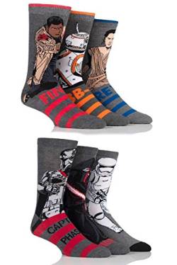 SockShop Herren 6 Paar Star Wars Neu Helden und Schurken Baumwollsocken - Sortiert 39-45 von SockShop