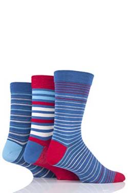 SockShop Herren Comfort Cuff Bambus Gestreifte und Einfarbige Socken Packung Mit 3 (Alpenstreifen, 39-45) von SockShop